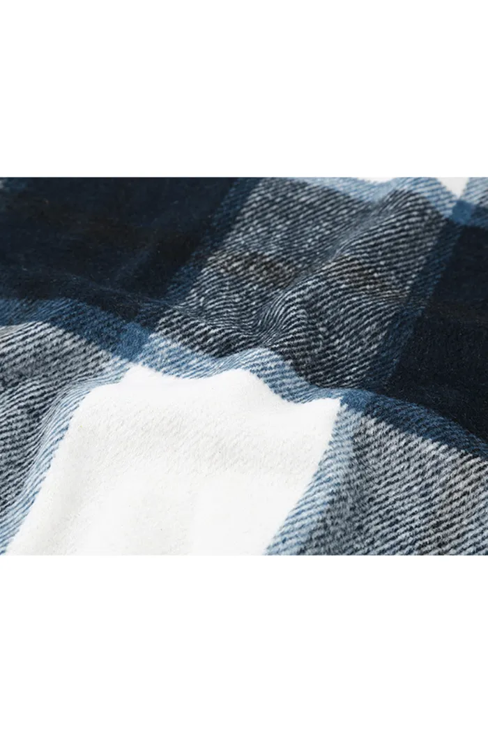 Flannel Pocket Plaid Long Shirt Jacket