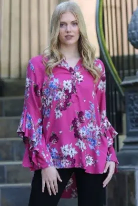 Floral Ruffled Sleeves
