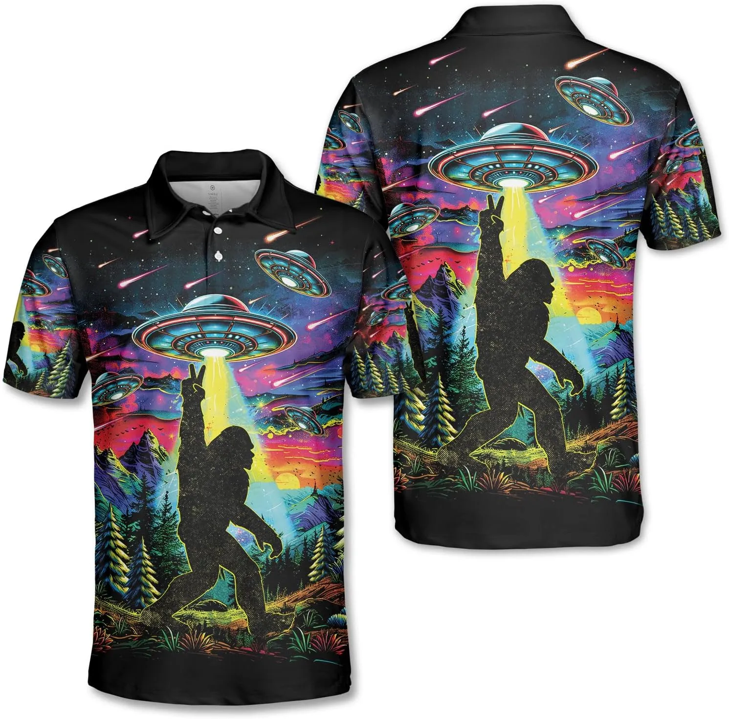 Funny Casual Golf Pattern Polo Shirts for Men Golf Polos Pattern Mens Polo Shirts Short Sleeve Button Up Shirt Men