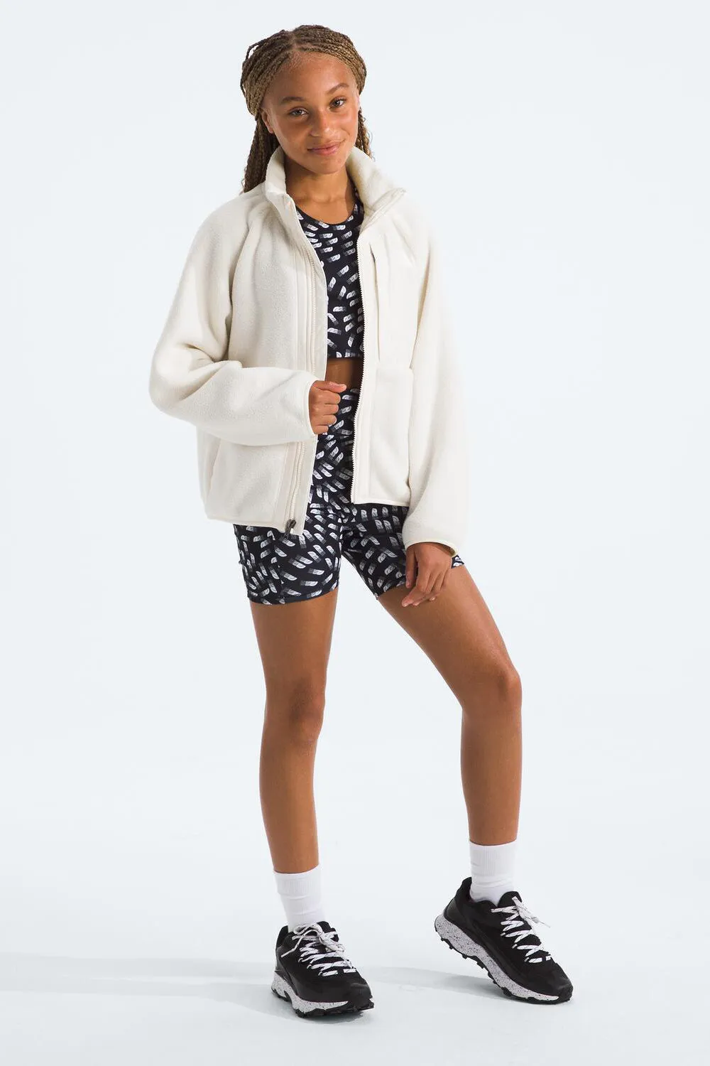 Girls Jacket North Face Yumiori Fleece Jacket White Dune