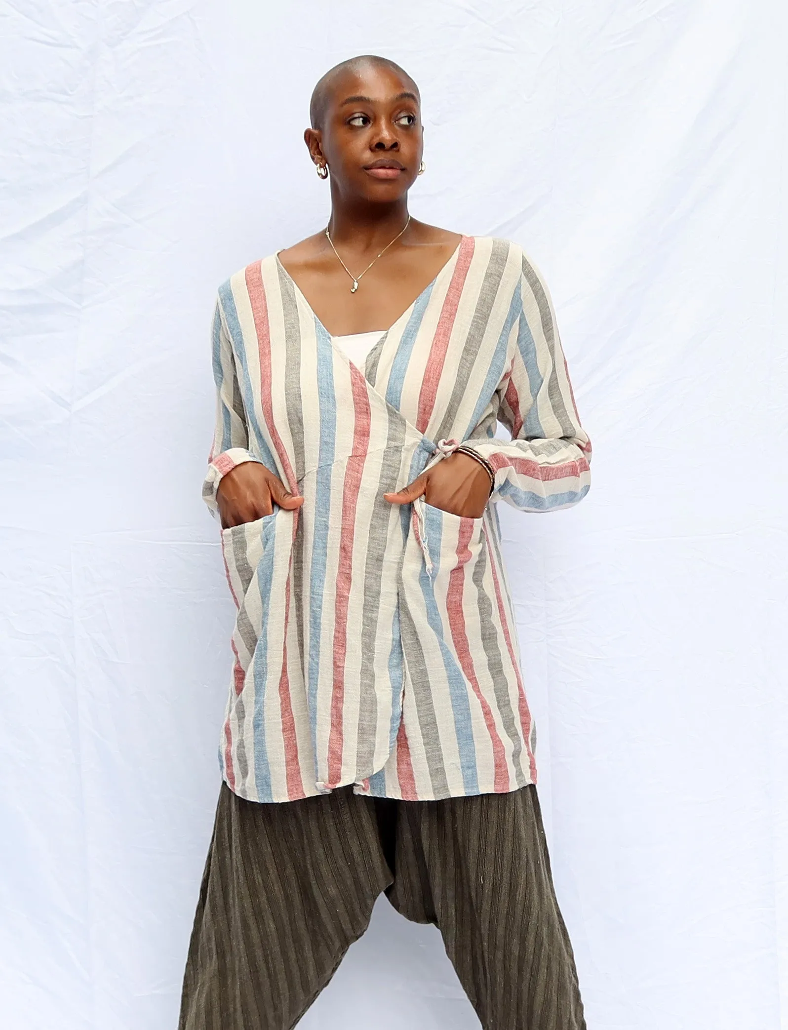 Handwoven - Wrap Origami Tunic