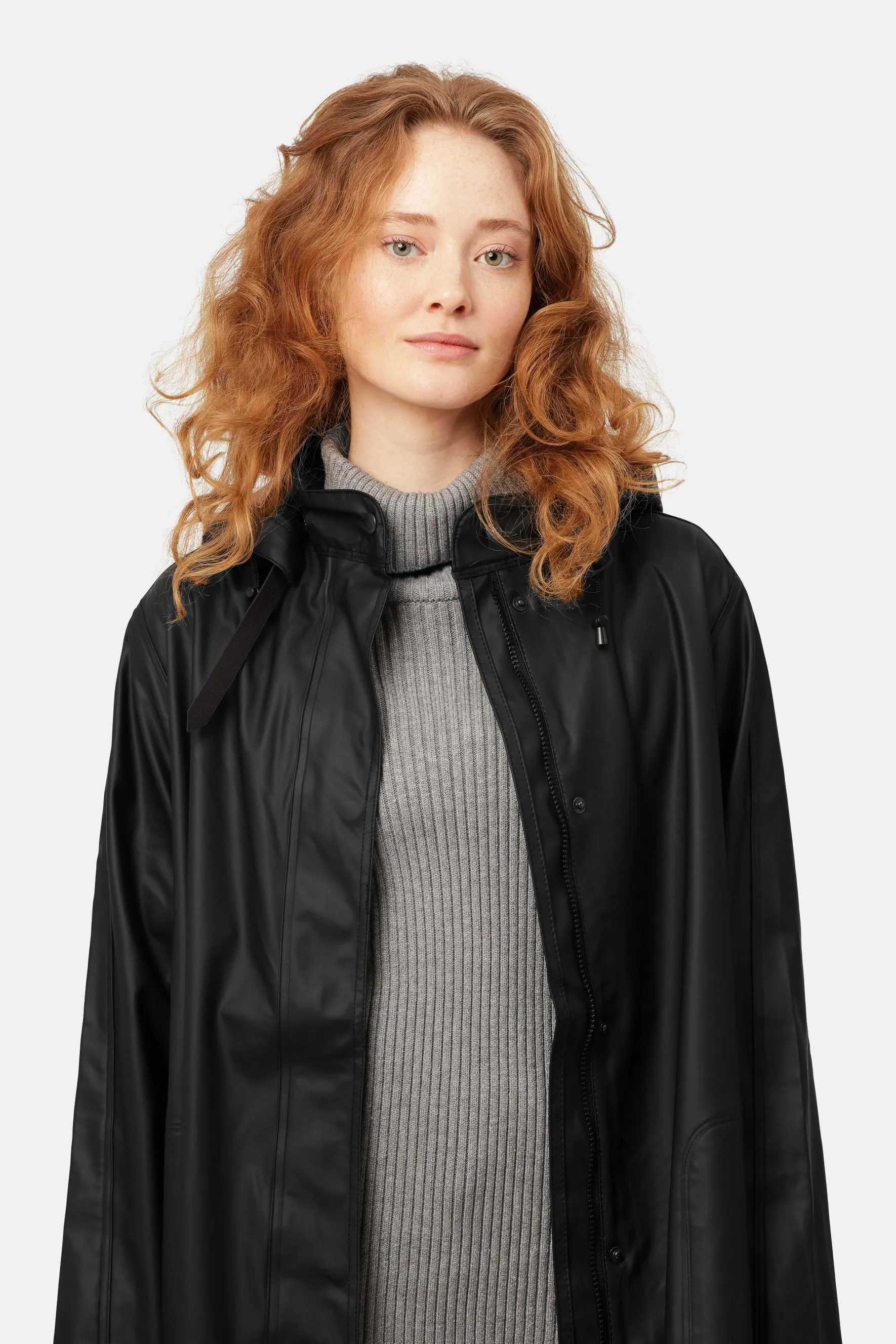 Ilse Jacobsen Hornbæk Rain 71 Hooded Rubberized Coat | Black