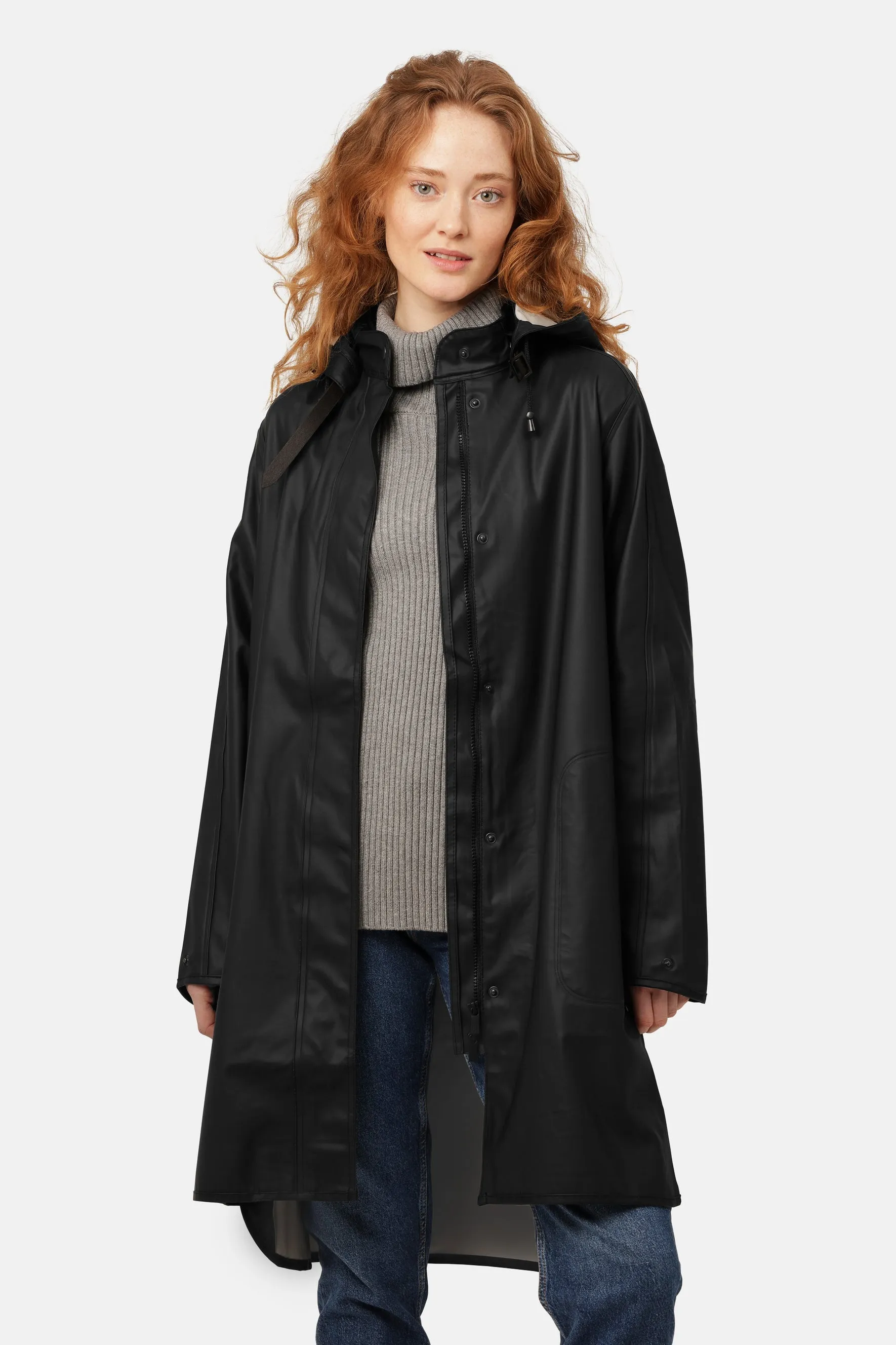 Ilse Jacobsen Hornbæk Rain 71 Hooded Rubberized Coat | Black