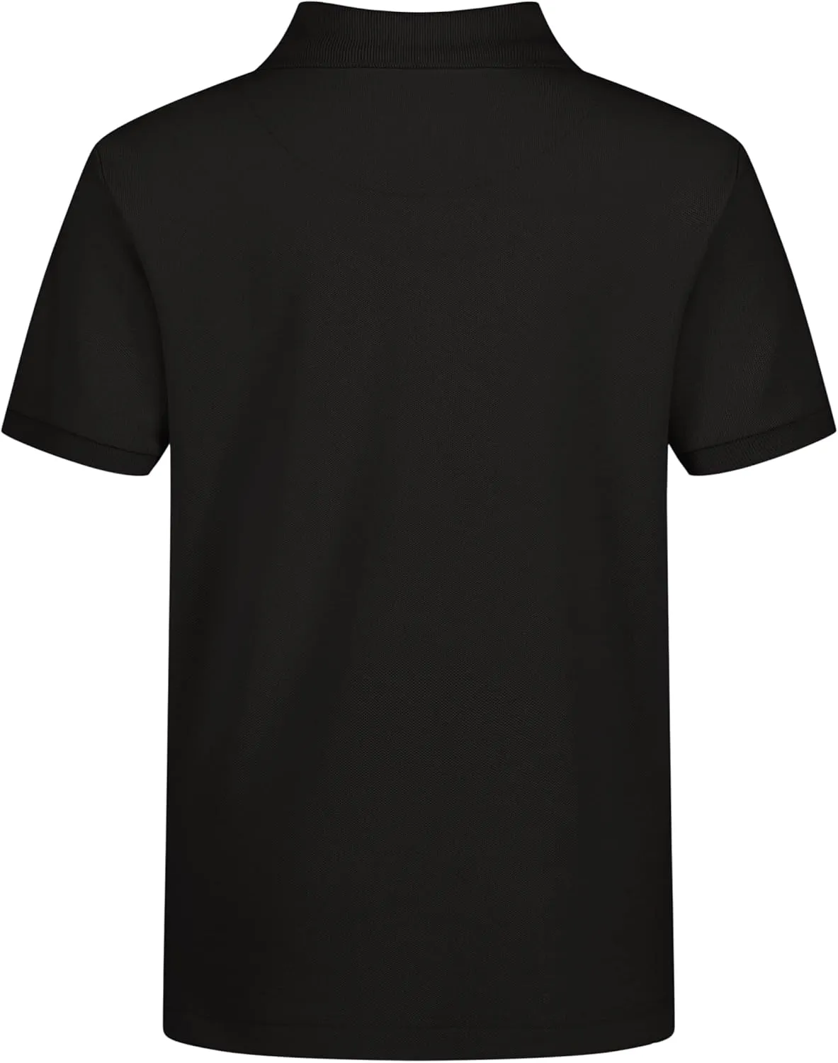 IZOD boys School Uniform Short Sleeve Polo Shirt, Button Closure, Comfortable & Soft Pique Fabric