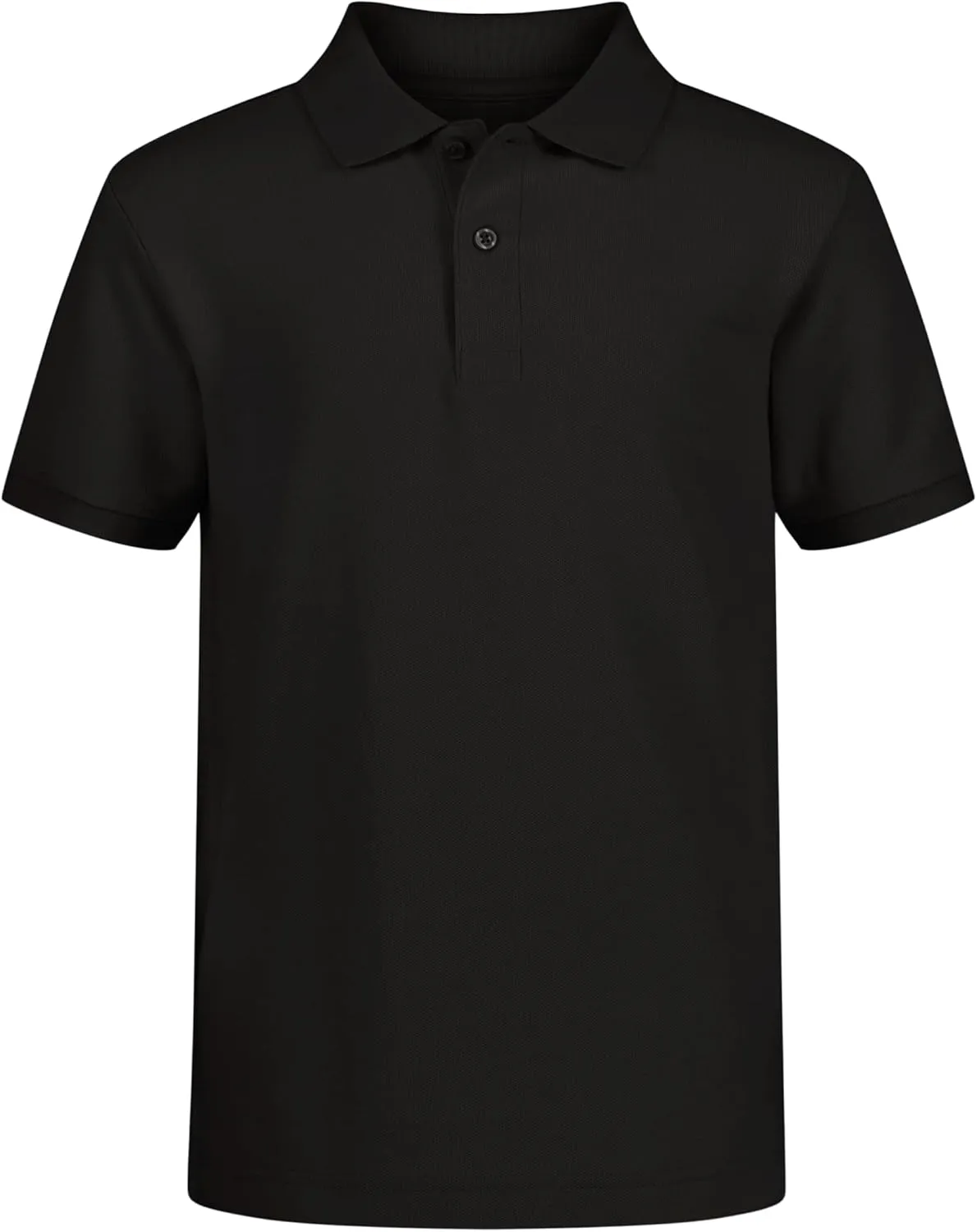IZOD boys School Uniform Short Sleeve Polo Shirt, Button Closure, Comfortable & Soft Pique Fabric