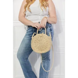 Justin Taylor Feeling Cute Rounded Rattan Handbag in Ivory
