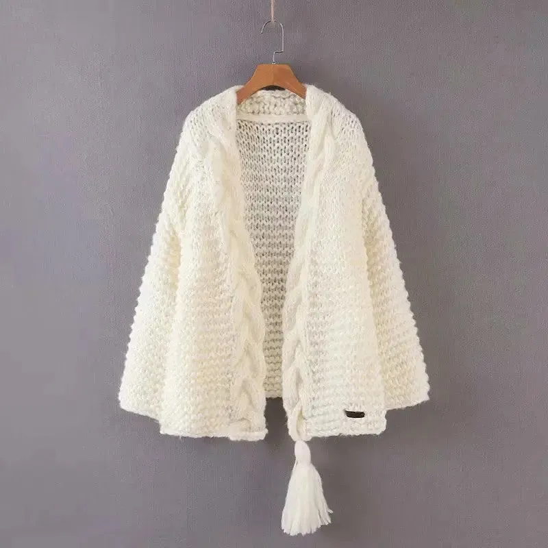 Knit Cardigan with Tassels