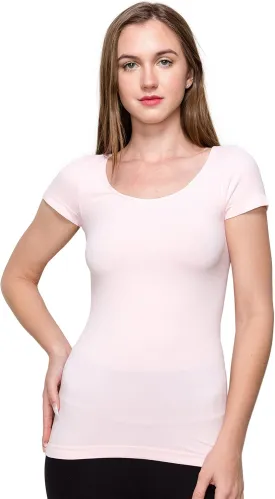 Kurve Scoop Neck Cap Sleeve Seamless Top, UV Protective Fabric UPF 50  (Made with Love in The USA)