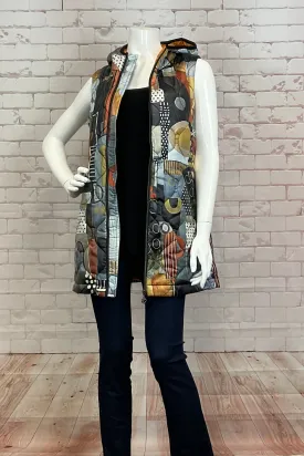 LIFE IS A ROLLERCOASTER LONG QUILTED VEST