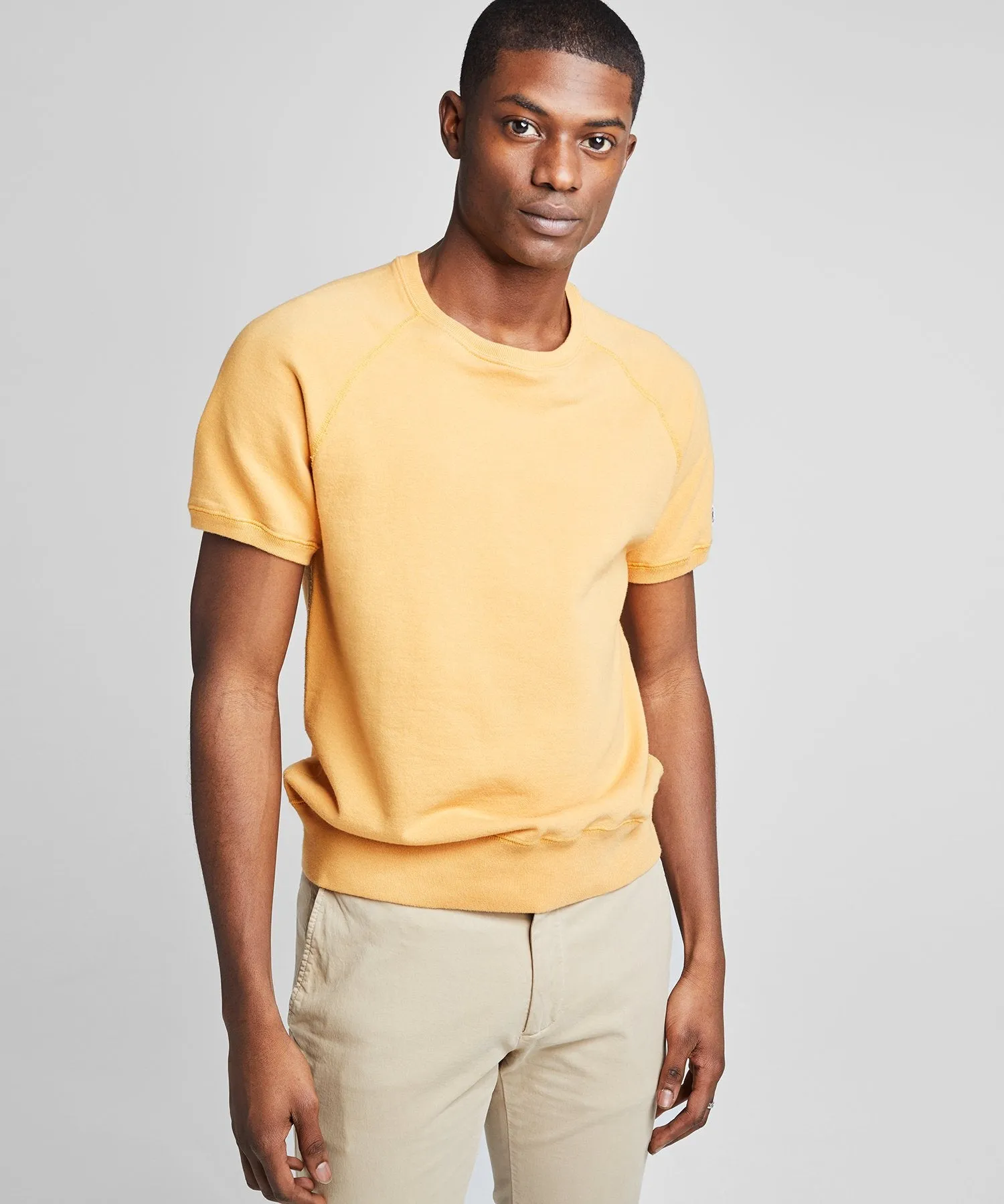 Lightweight Short Sleeve Sweatshirt in Honeycomb
