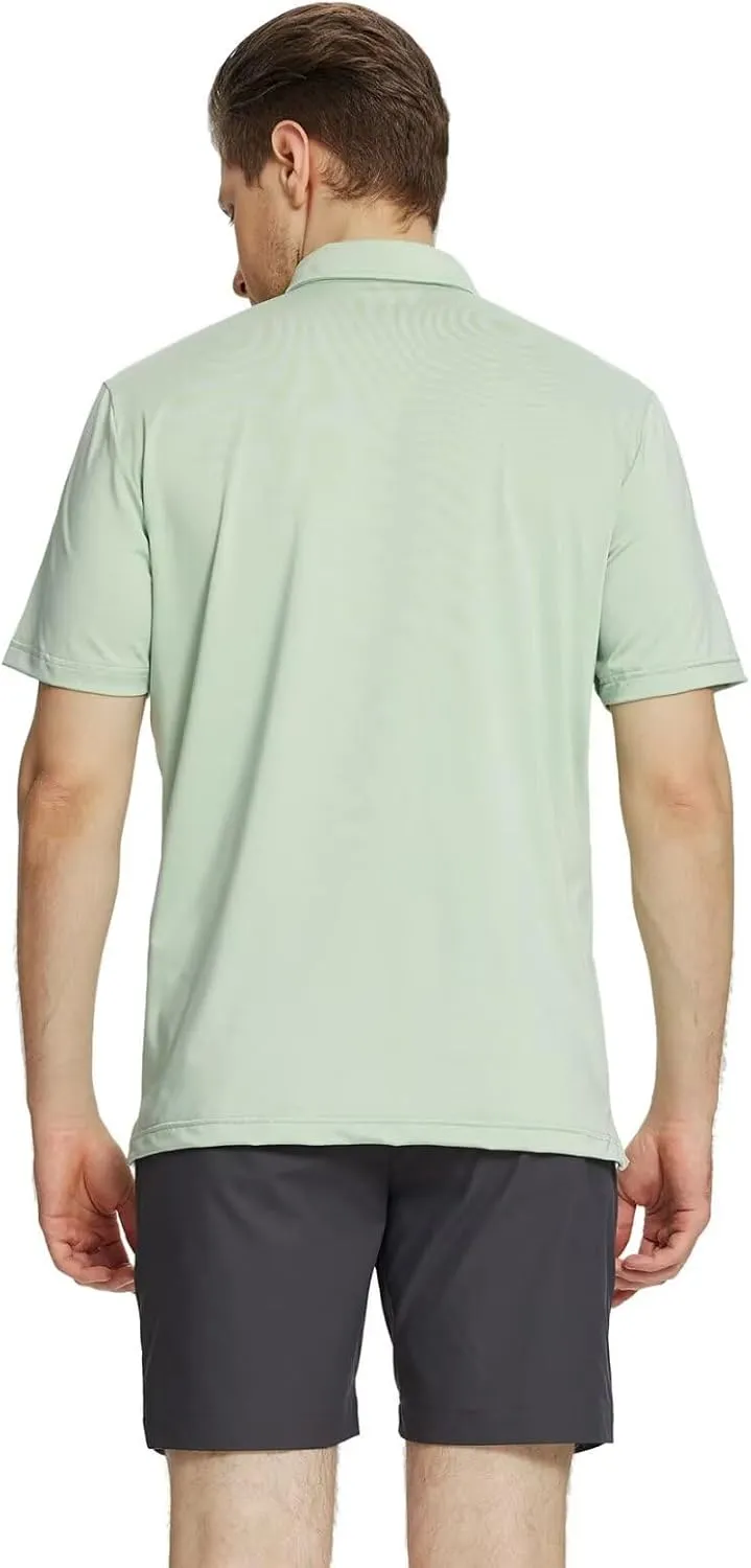 M MAELREG Golf Shirts for Men Dry Fit Moisture Wicking Performance Lightweight Print Pattern Short Sleeve Mens Polo Shirts
