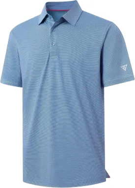 M MAELREG Golf Shirts for Men Dry fit Sports Jacquard Lightweight Performance Texture Short Sleeve Collared Polo Shirts