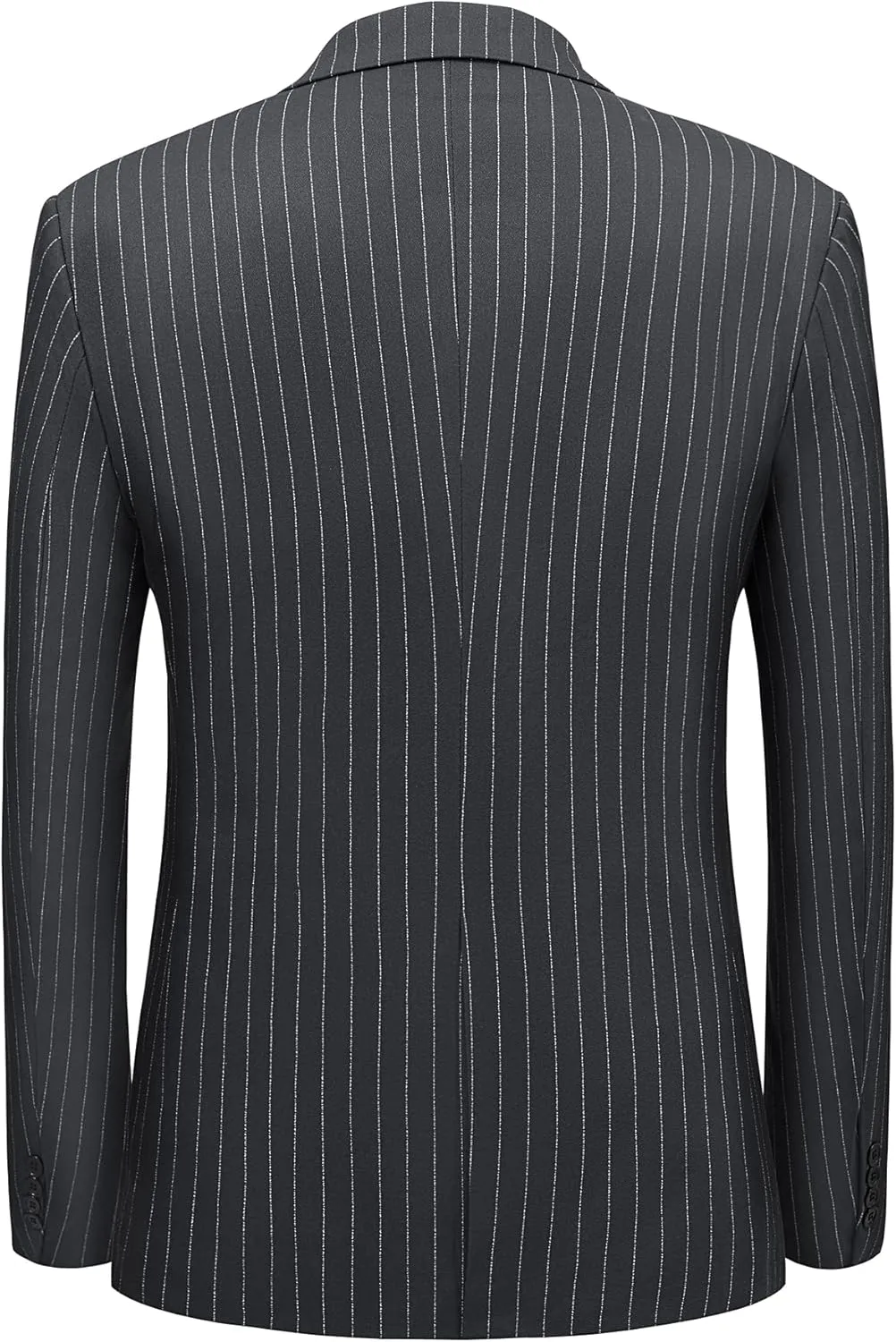 MAGE MALE Mens Pinstripe 3 Piece Suit Slim Fit Elegant Single Breasted Business Wedding Party Blazer Vest& Pants Set