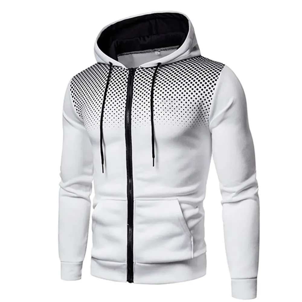 Men's Autumn Hooded Jacket Long Sleeved Zip Up Sweatshirt Coat*