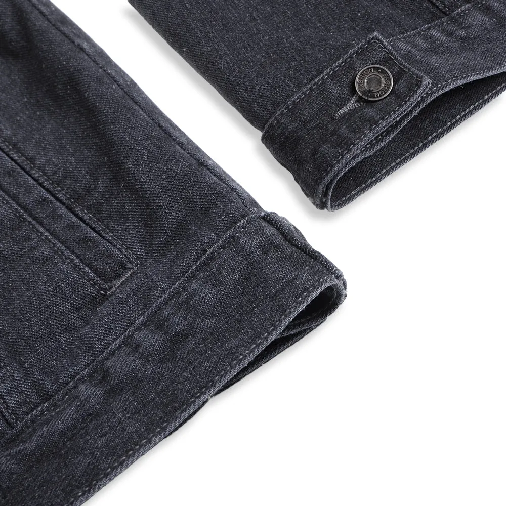 Mens Crooks Letter Graphic Button Up Denim Jacket