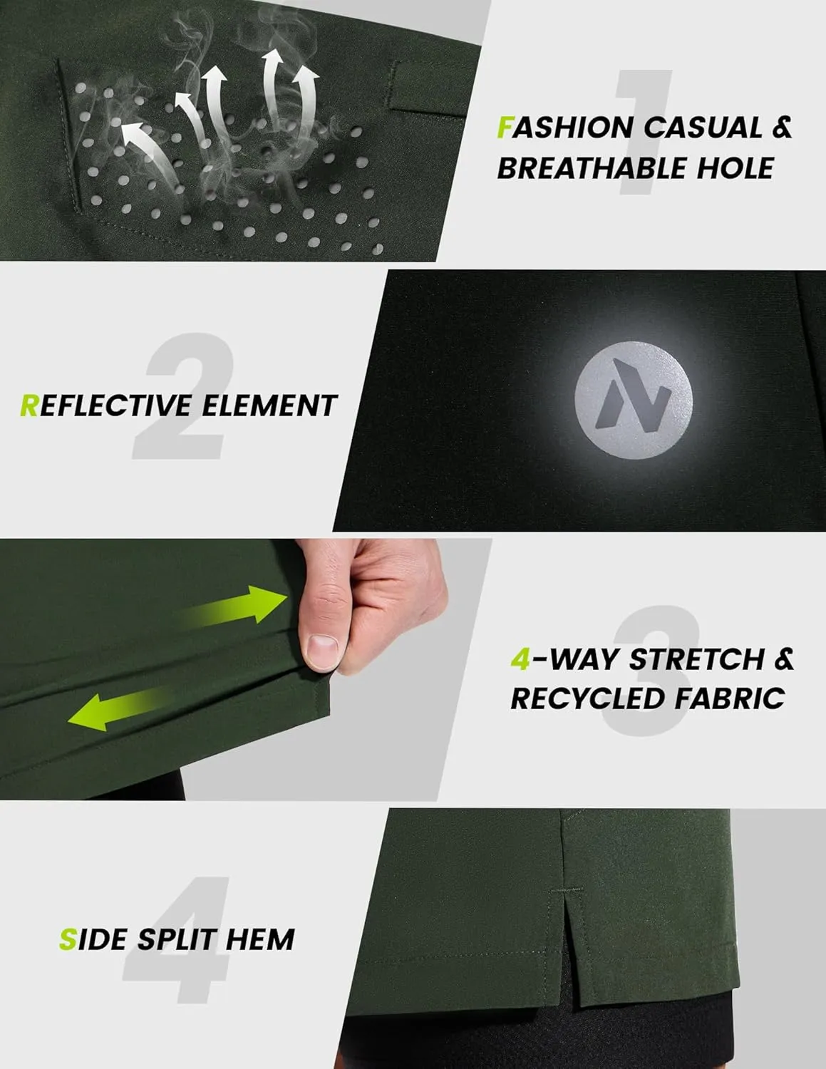 Men's Mountain Bike Shorts 4D Padded Cycling Bicycle Biker Riding Loose-fit Gel Padding MTB Shorts Zipper Pockets