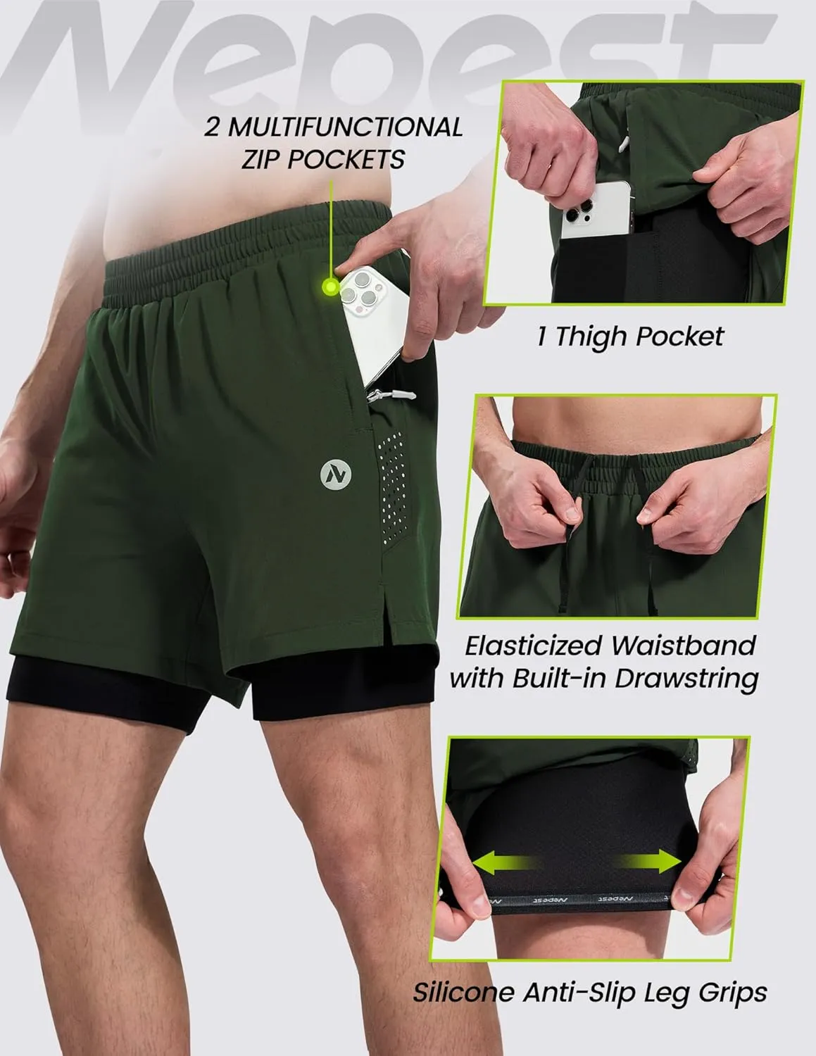Men's Mountain Bike Shorts 4D Padded Cycling Bicycle Biker Riding Loose-fit Gel Padding MTB Shorts Zipper Pockets