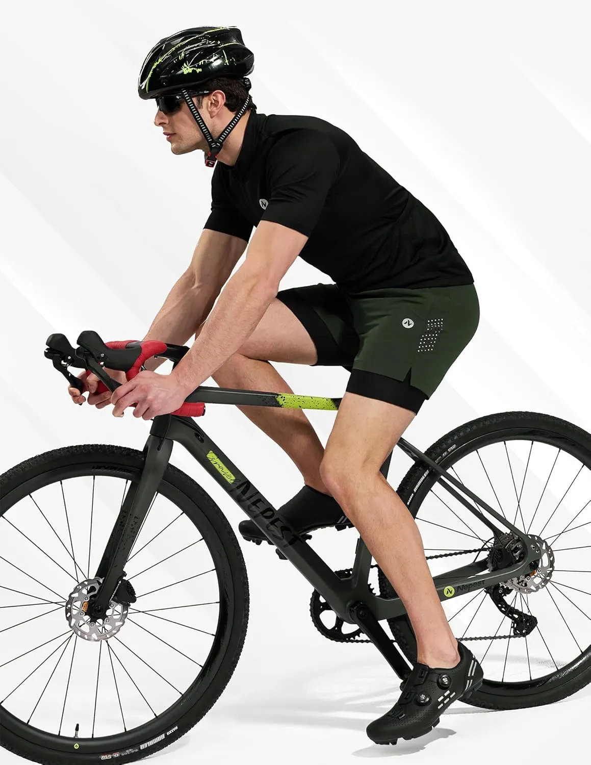 Men's Mountain Bike Shorts 4D Padded Cycling Bicycle Biker Riding Loose-fit Gel Padding MTB Shorts Zipper Pockets