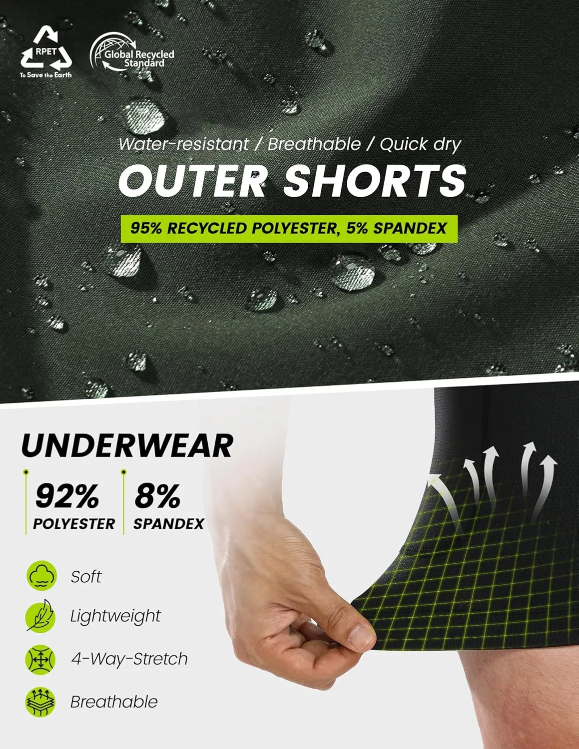 Men's Mountain Bike Shorts 4D Padded Cycling Bicycle Biker Riding Loose-fit Gel Padding MTB Shorts Zipper Pockets