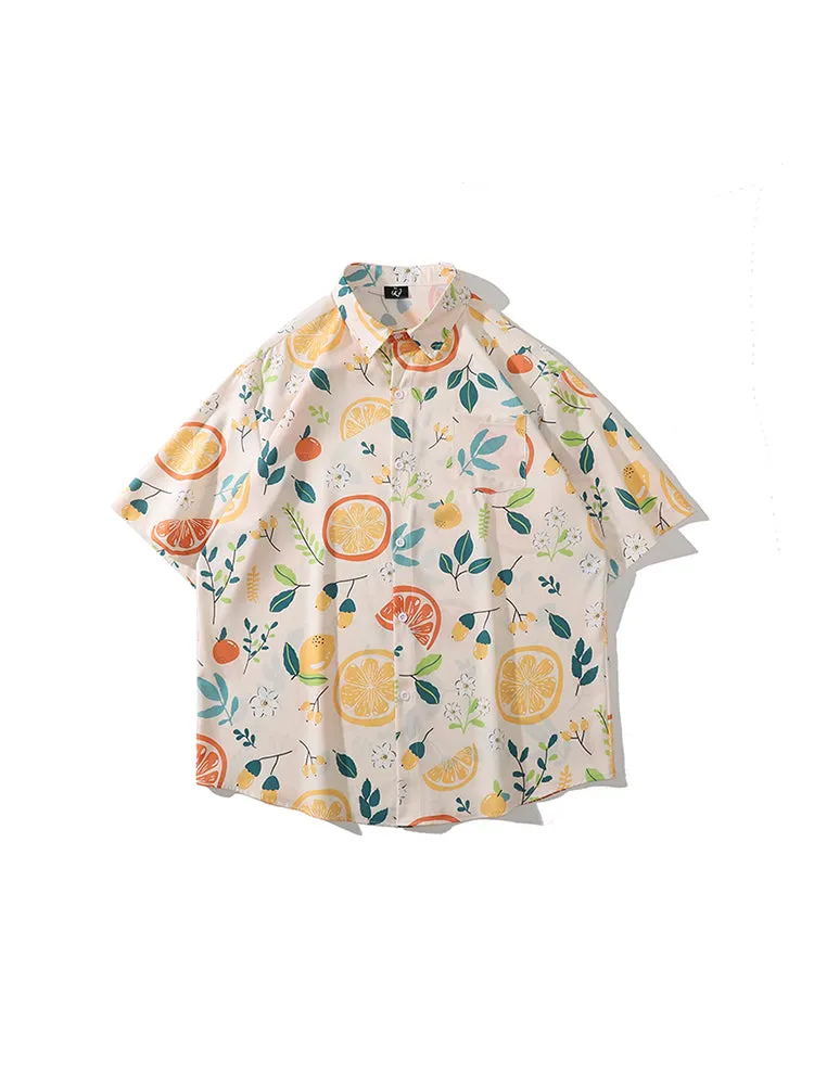Men'S Orange Leaf Shirts