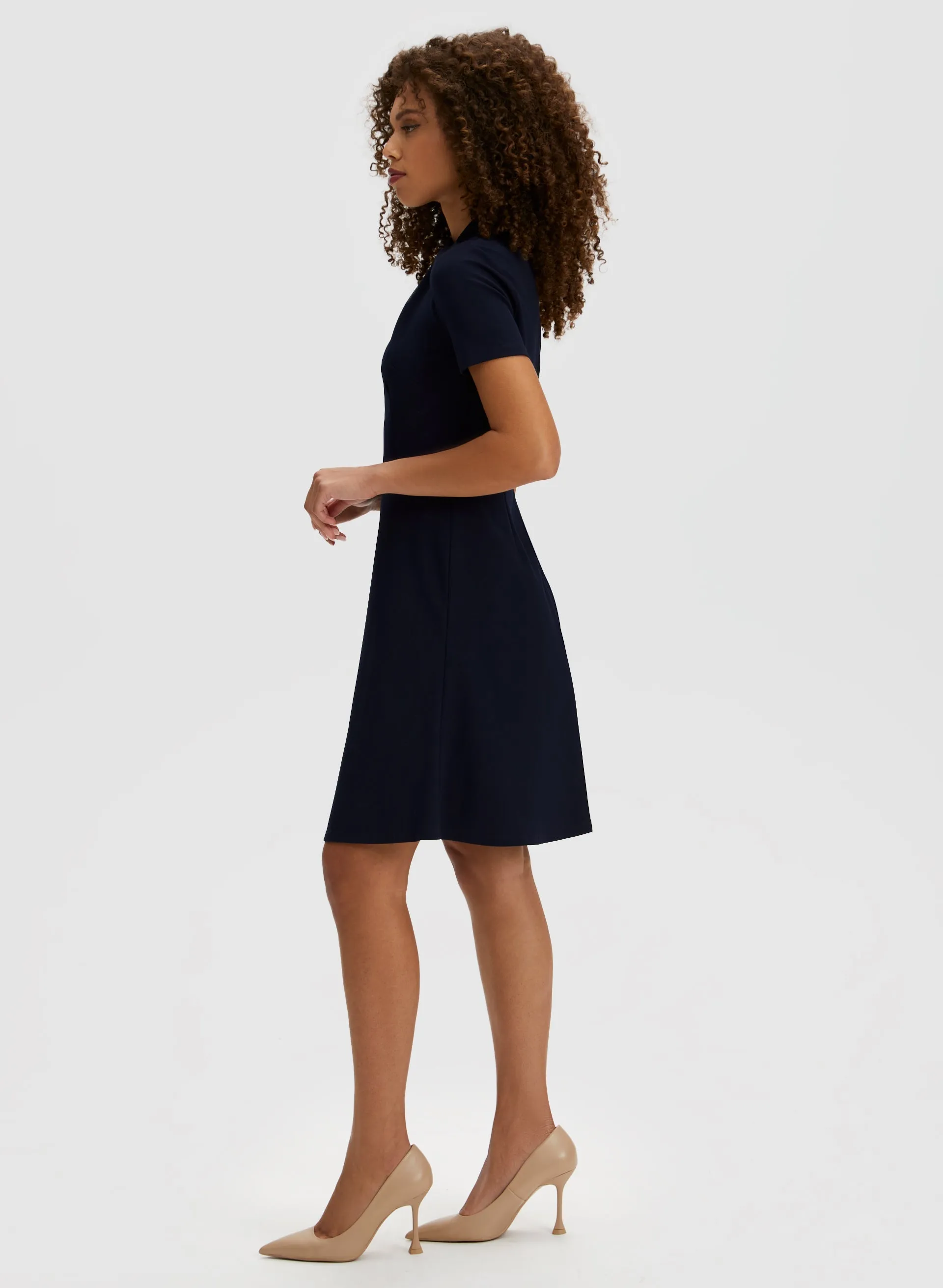 Mock Neck Twist Detail Dress