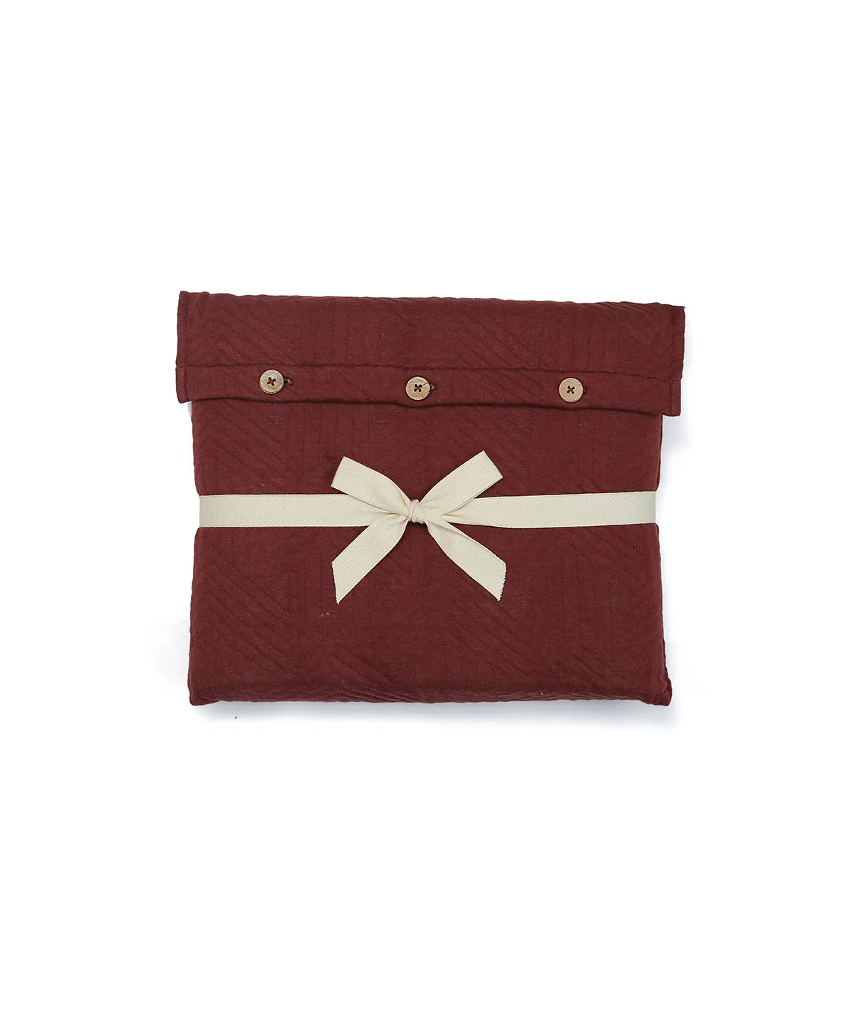 Parquet Texture Maroon Cotton Knitted Light weight Quilted Blanket
