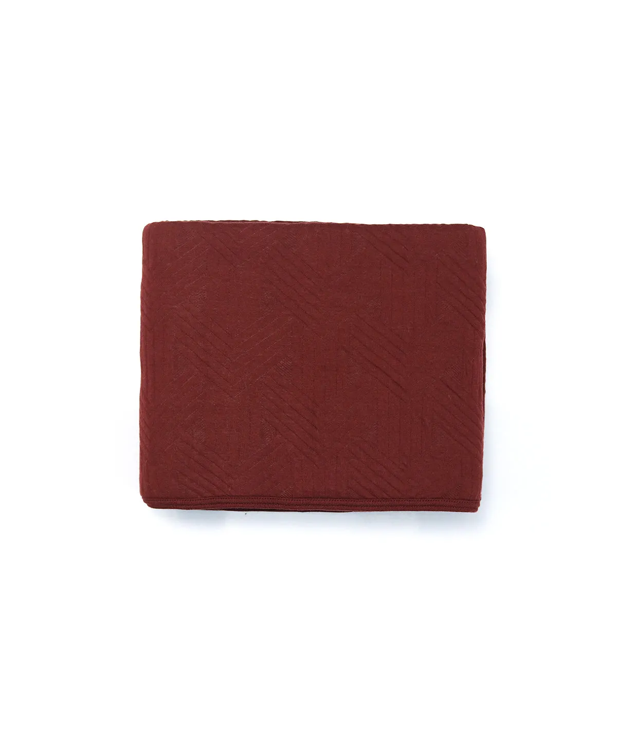 Parquet Texture Maroon Cotton Knitted Light weight Quilted Blanket