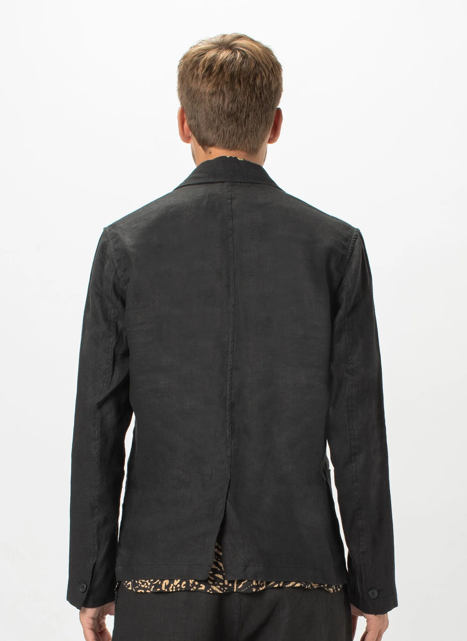 Poolside Jacket Black Linen