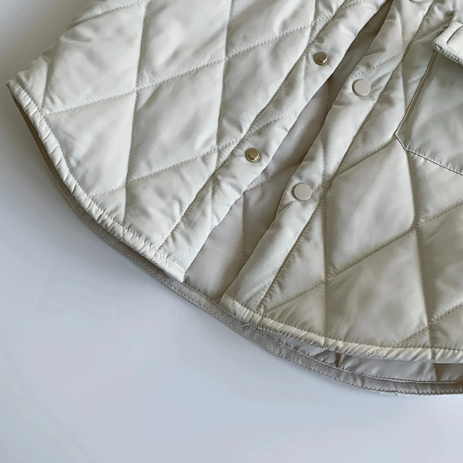 Quilted Solid Collar Jacket