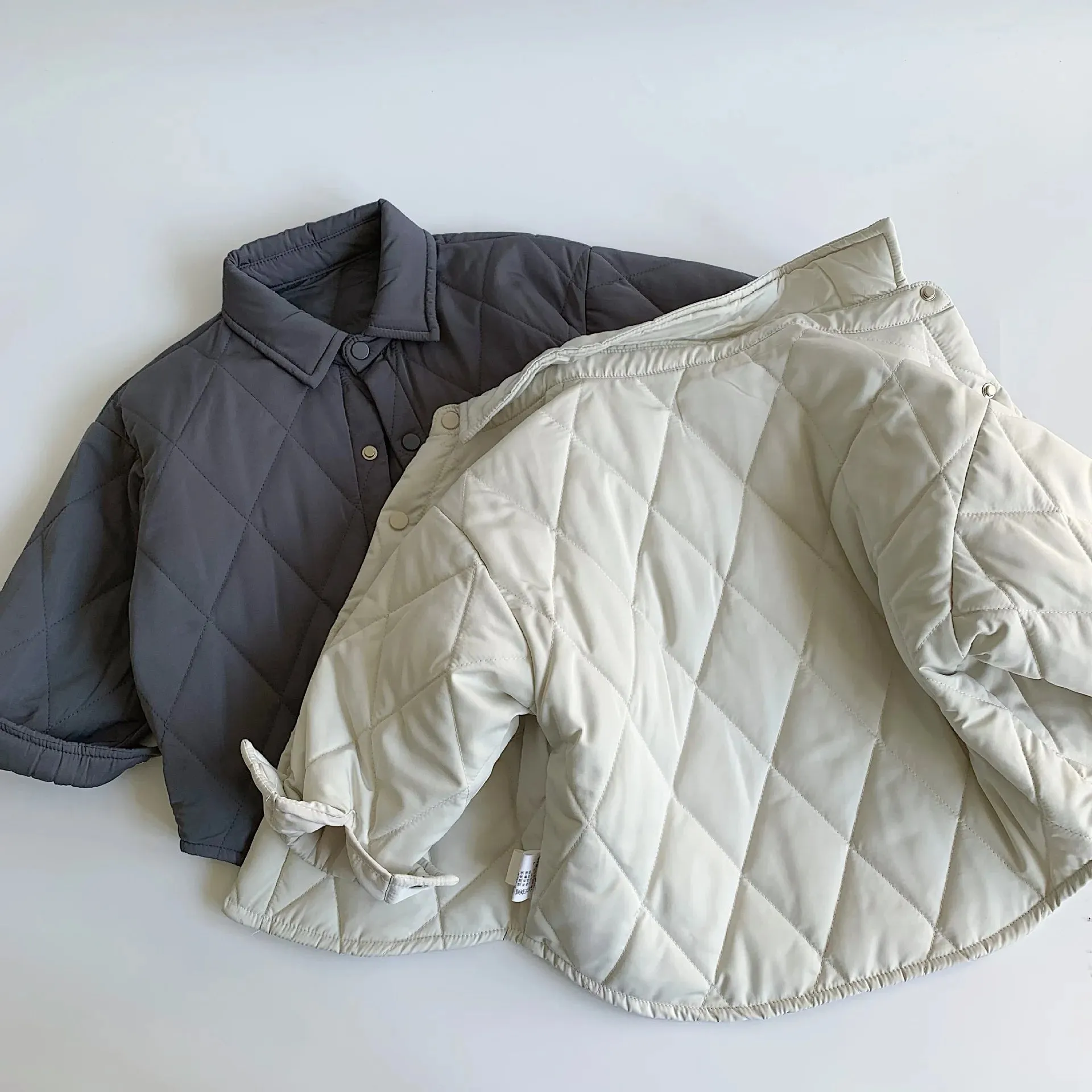 Quilted Solid Collar Jacket