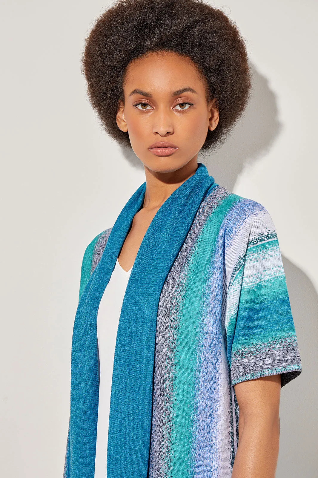 Relaxed Fit Jacket - Striped Soft Knit
