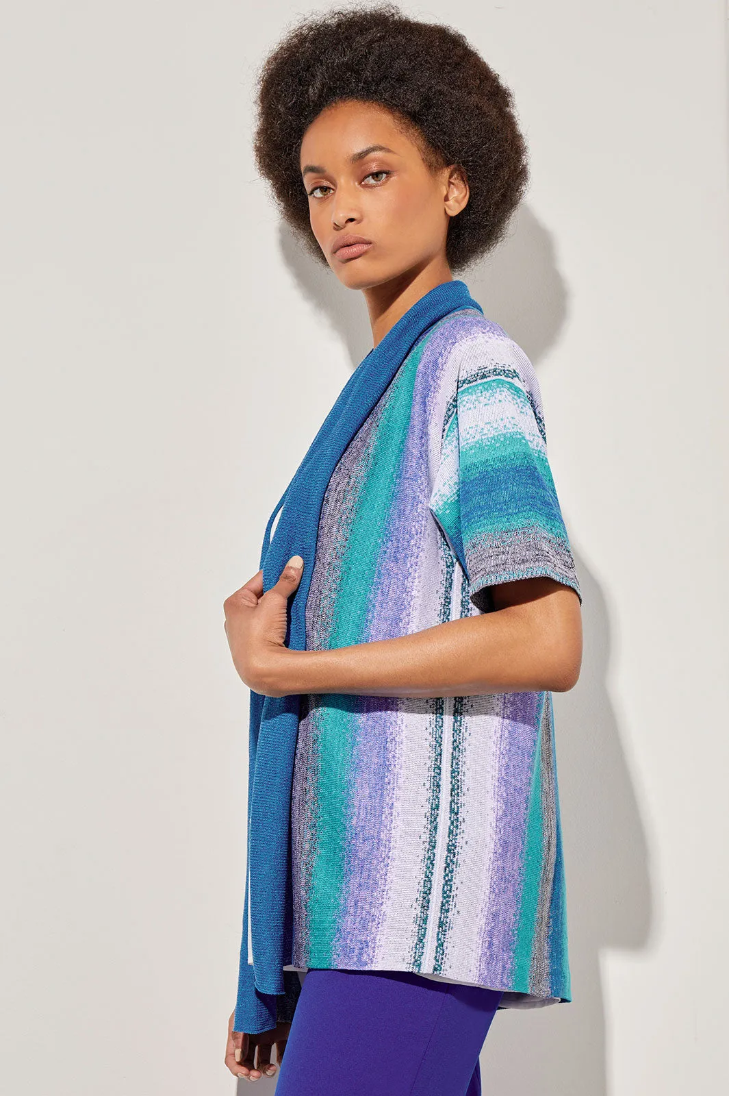Relaxed Fit Jacket - Striped Soft Knit