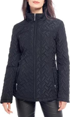 S P Y M Womens Diamond Quilted Jacket Lightweight Padding Coat with Pockets, Regular and Plus Size