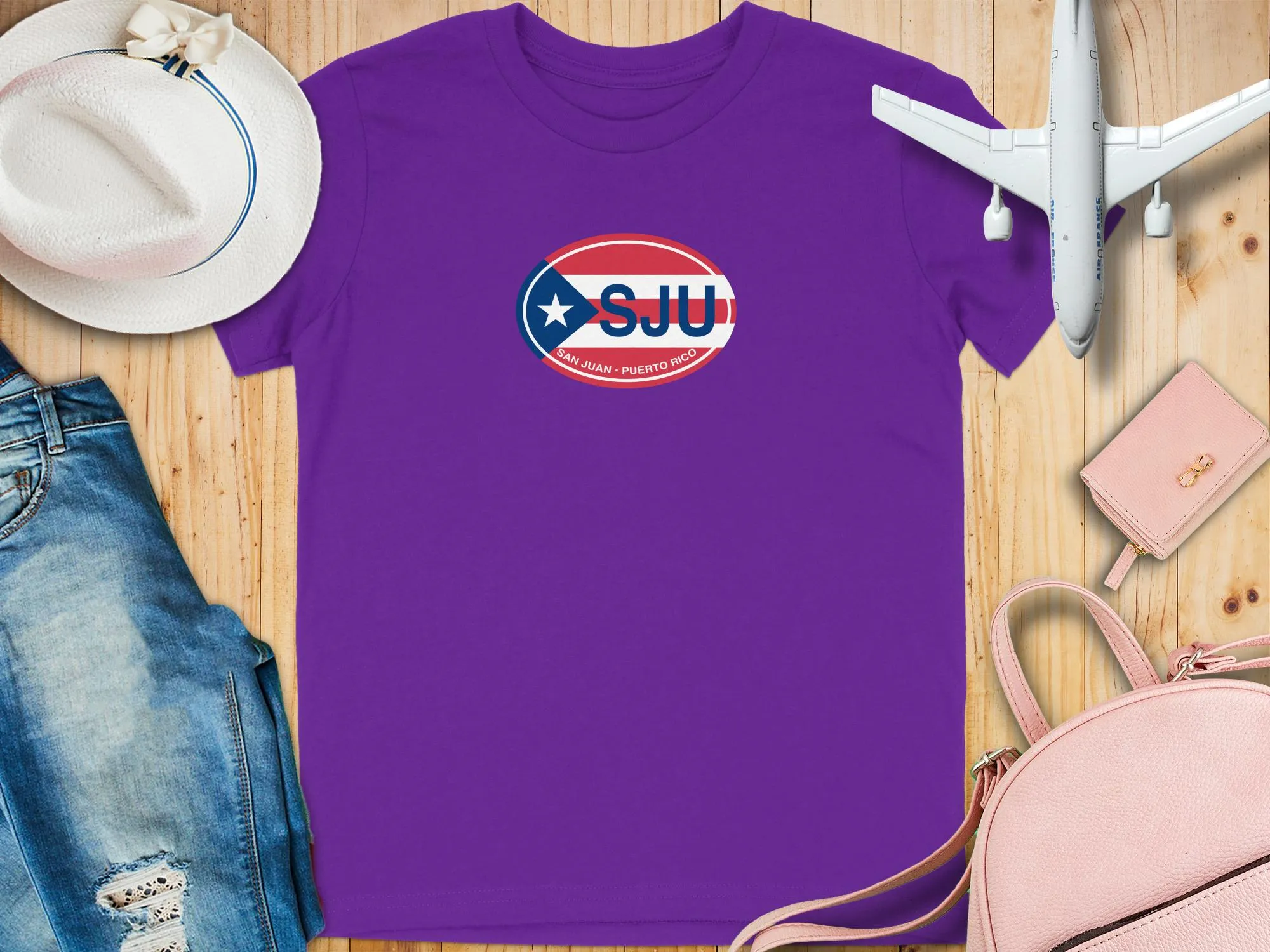 San Juan Puerto Rico SJU Flag Inspired Graphic T-Shirts