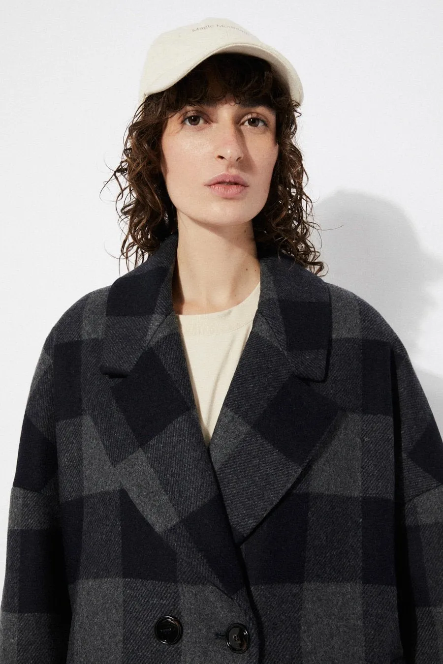 Setut Wool Coat Checkered Navy