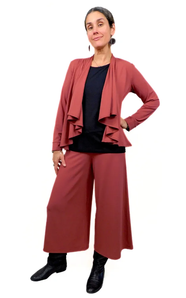 Tencel Lyocell Short Wrap Cardigan - Marsala