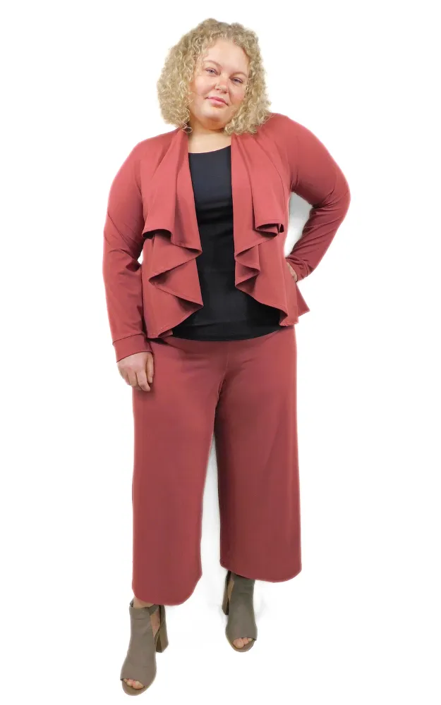 Tencel Lyocell Short Wrap Cardigan - Marsala