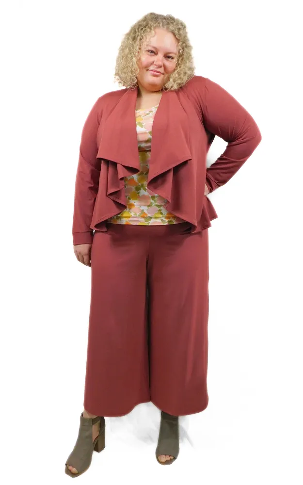 Tencel Lyocell Short Wrap Cardigan - Marsala