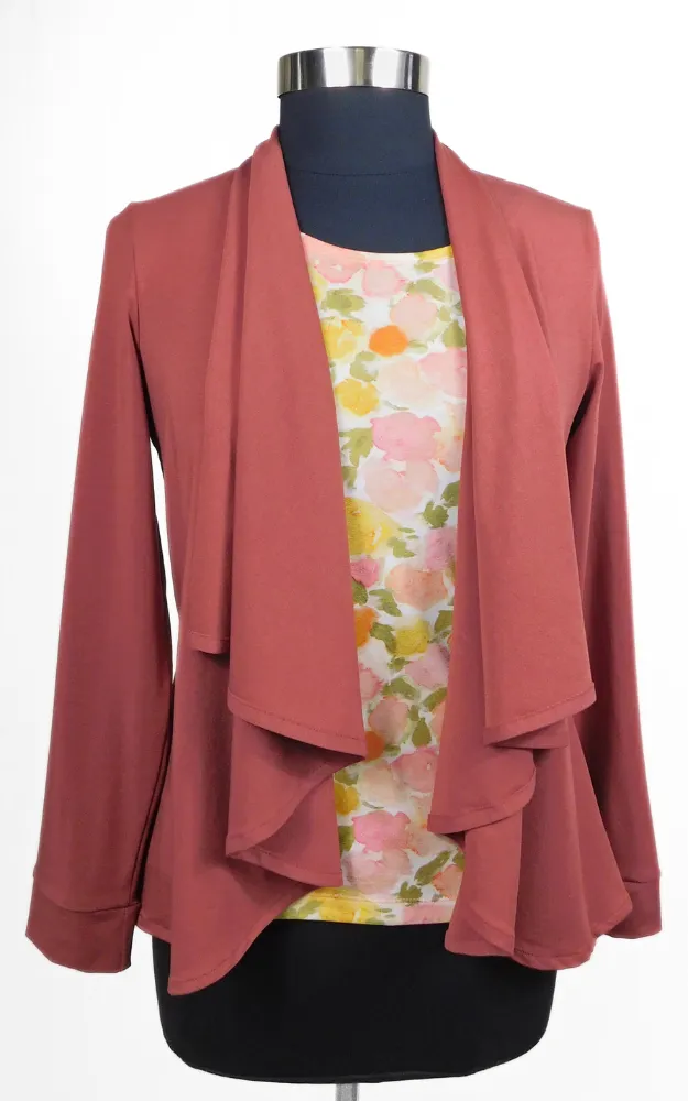 Tencel Lyocell Short Wrap Cardigan - Marsala