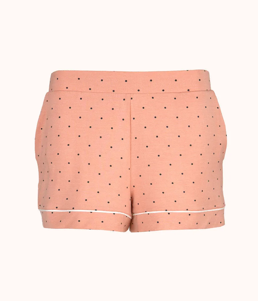 The All-Day Lounge Short: Pepper Dot/Shell Pink