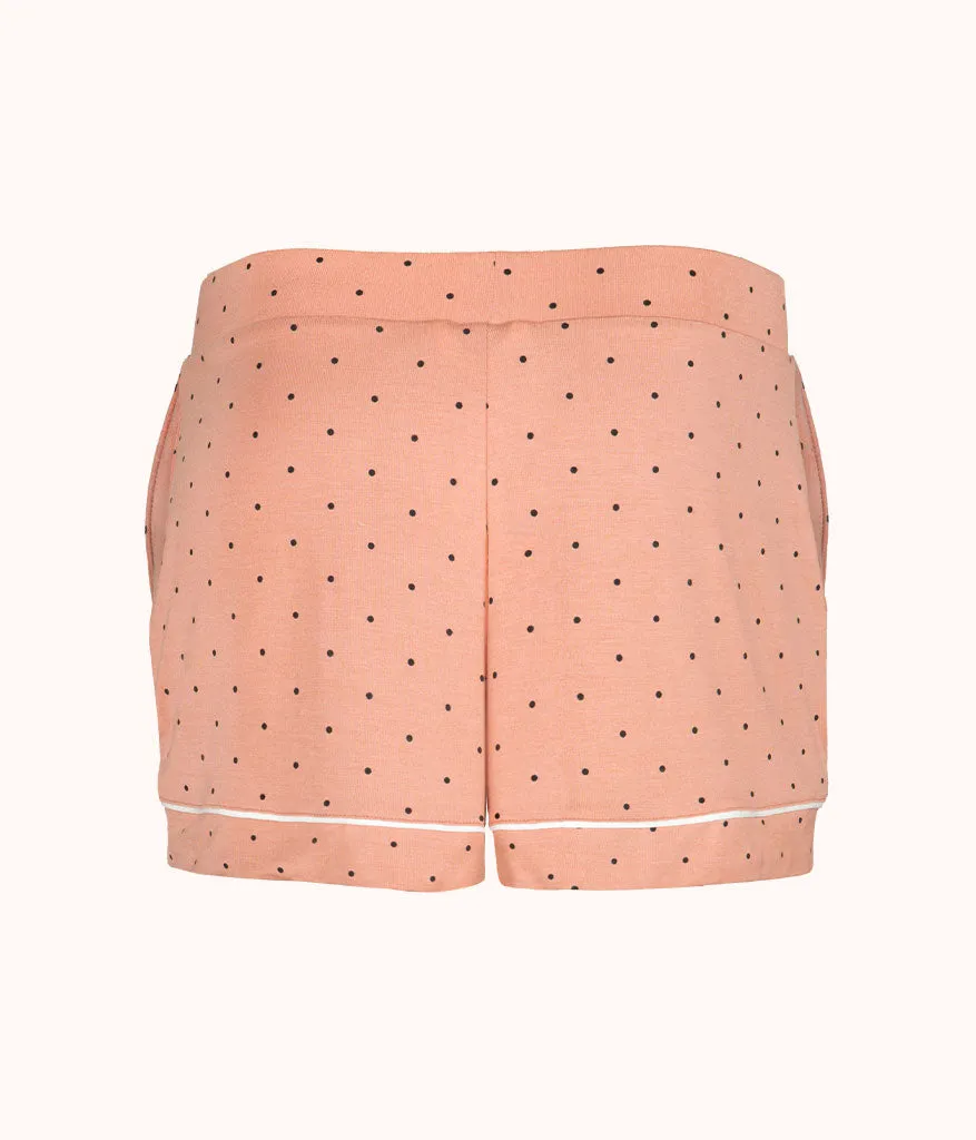 The All-Day Lounge Short - Print: Pepper Dot/Shell Pink