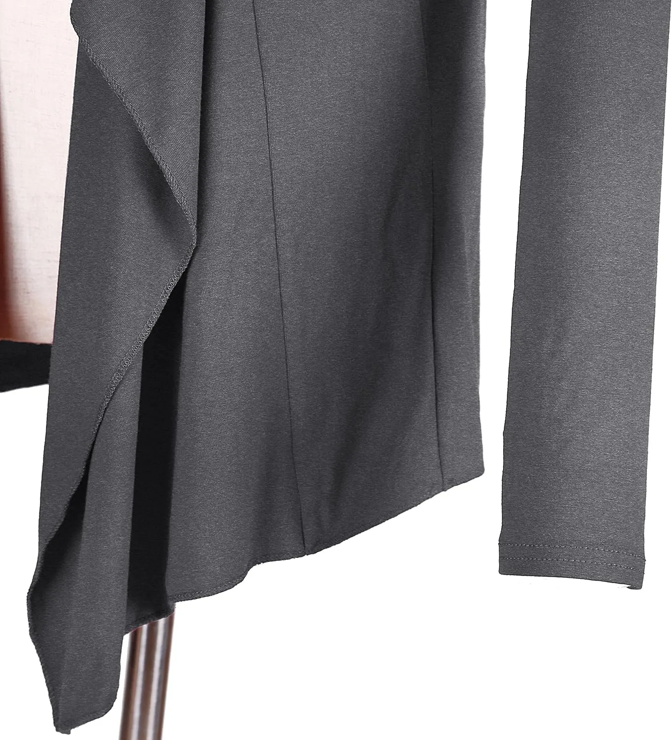 Urban CoCo Women's Drape Front Open Cardigan Long Sleeve Irregular Hem
