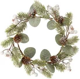 White/Silver/Gold Berry & Pine Cone Medium Candle Ring