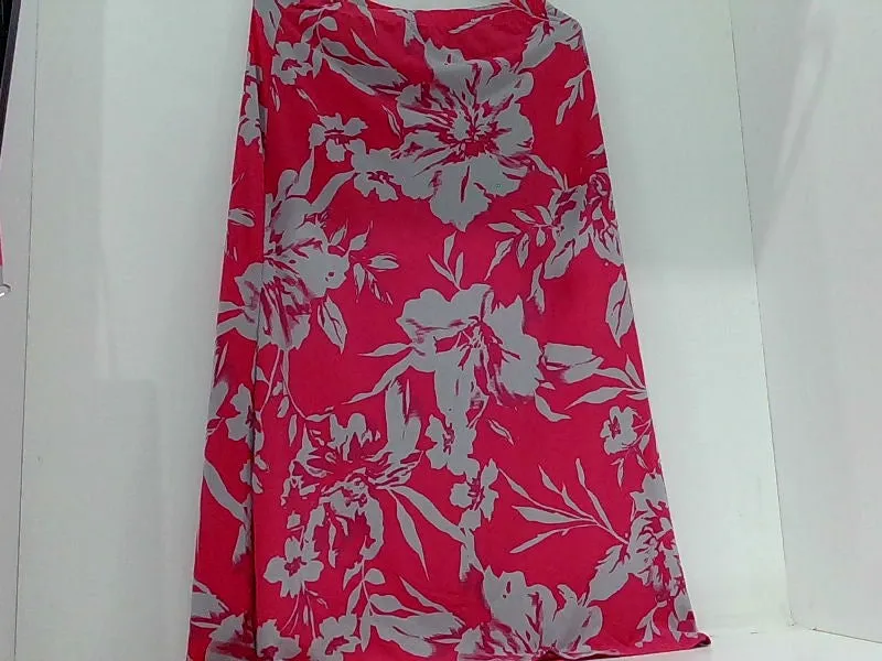 Women's Floral Print Midi Skirt Medium