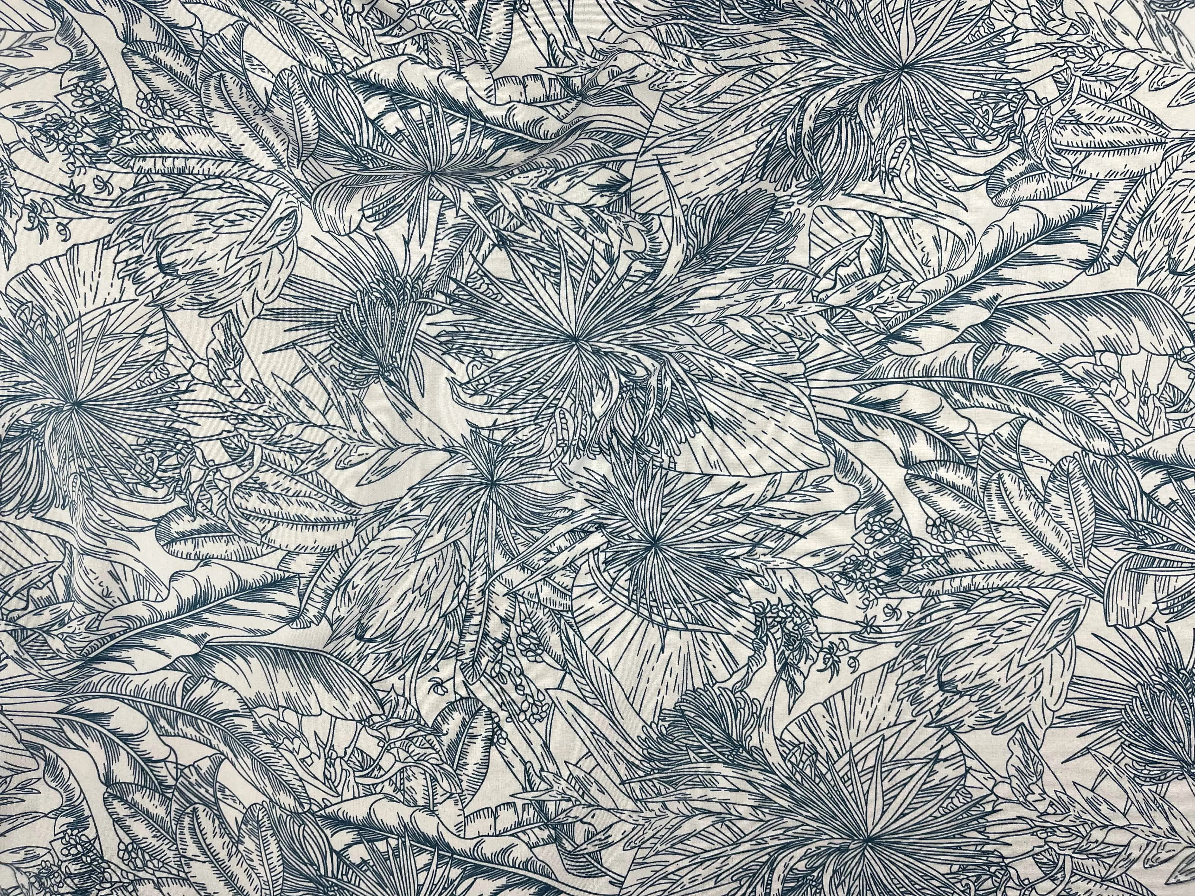 Woodland Palm - Printed Crepe Fabric