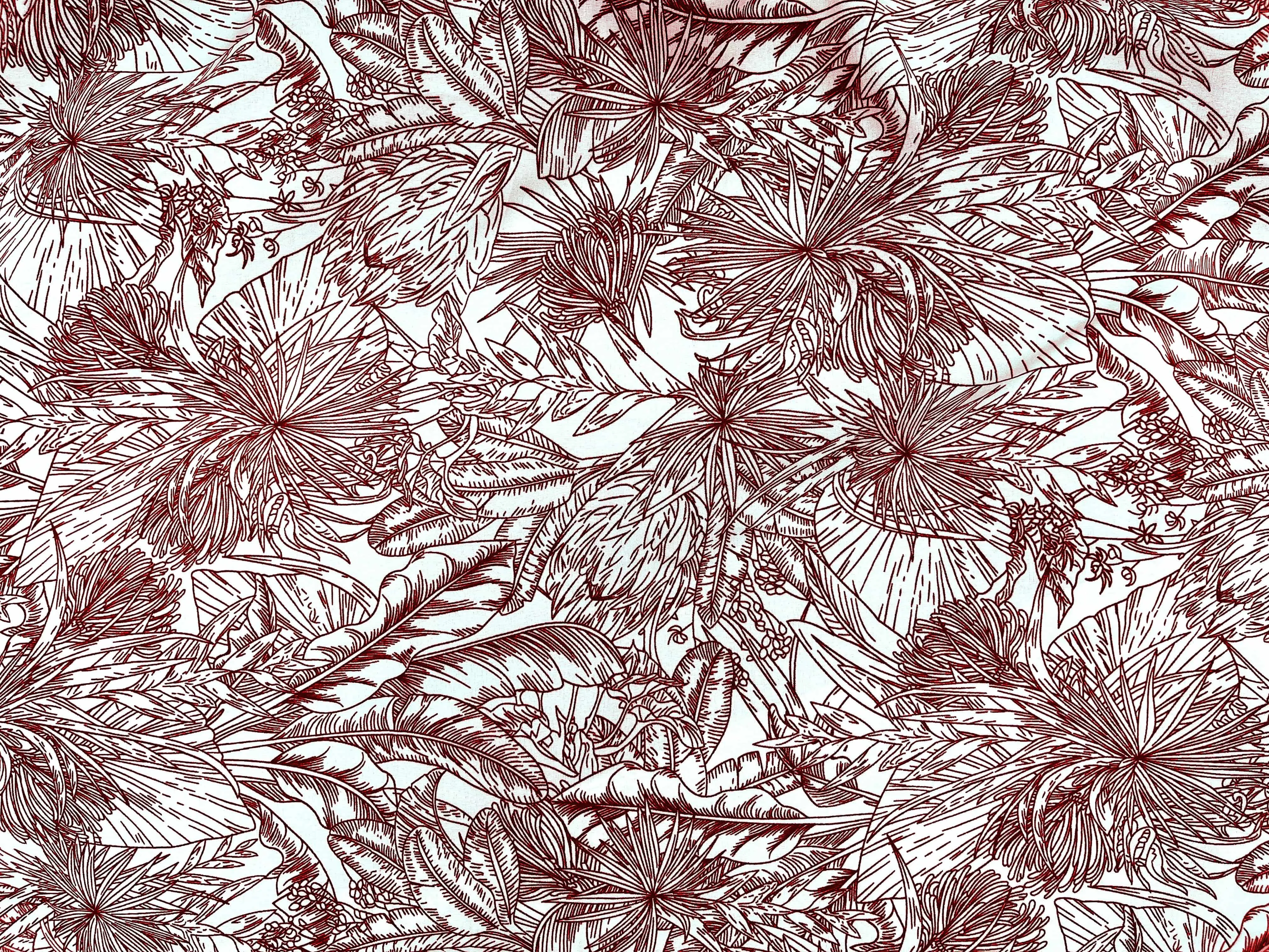 Woodland Palm - Printed Crepe Fabric