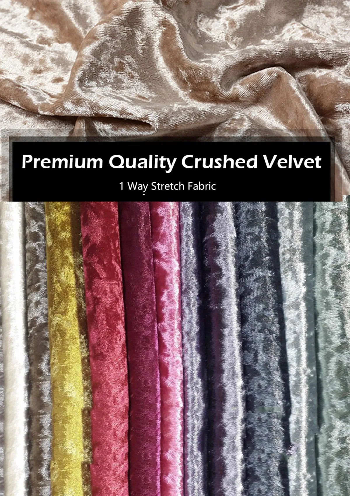 Yellow Premium Crushed Velvet 1 Way Stretch Fabric Dress Craft Wedding Cushion 60" - 150cm Wide Per Metre