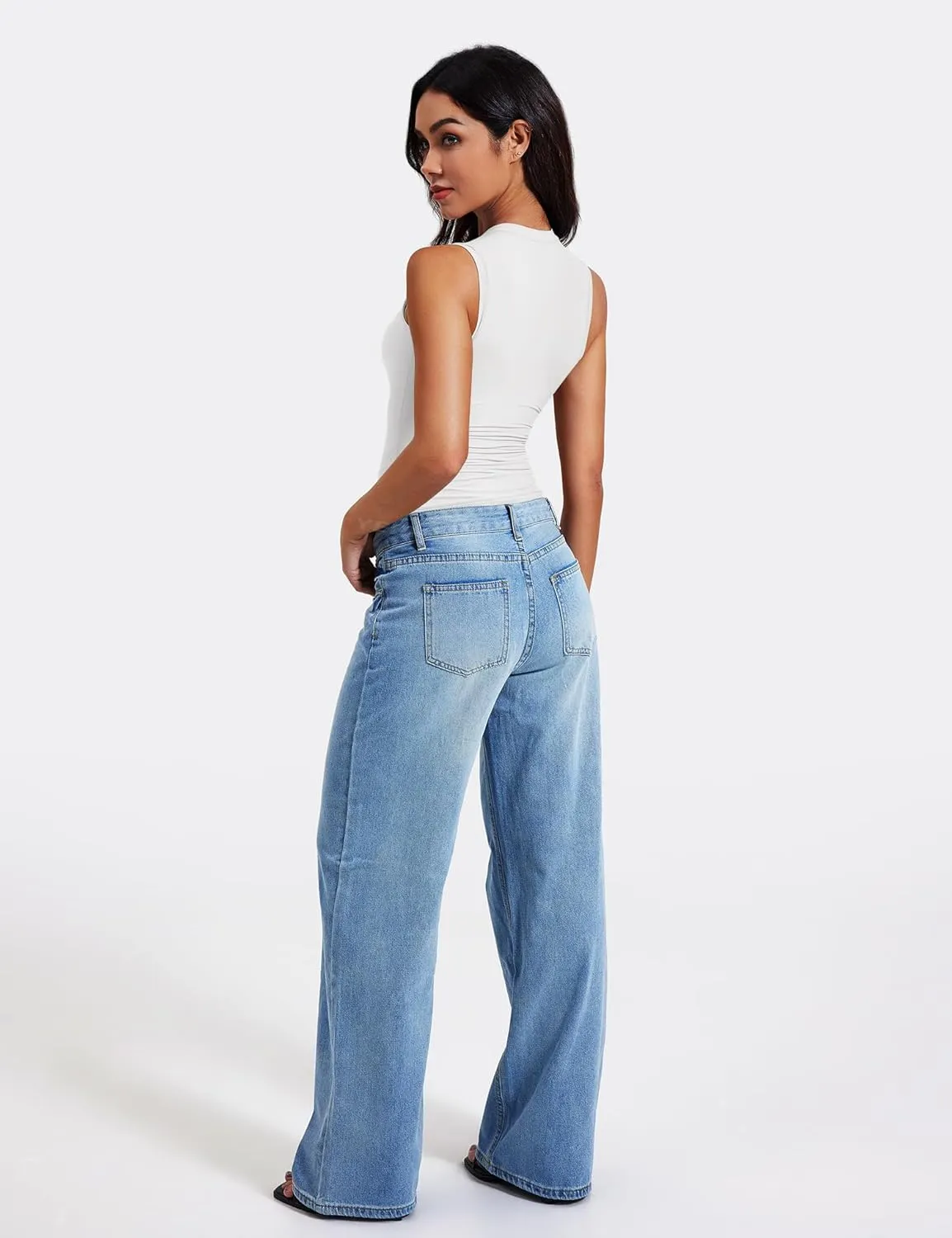 YEOREO Women Basic Mock Neck Workout Crop Top Sleeveless Double Lined Tank Tee Slim Fitted Ruched Going Out Camisole