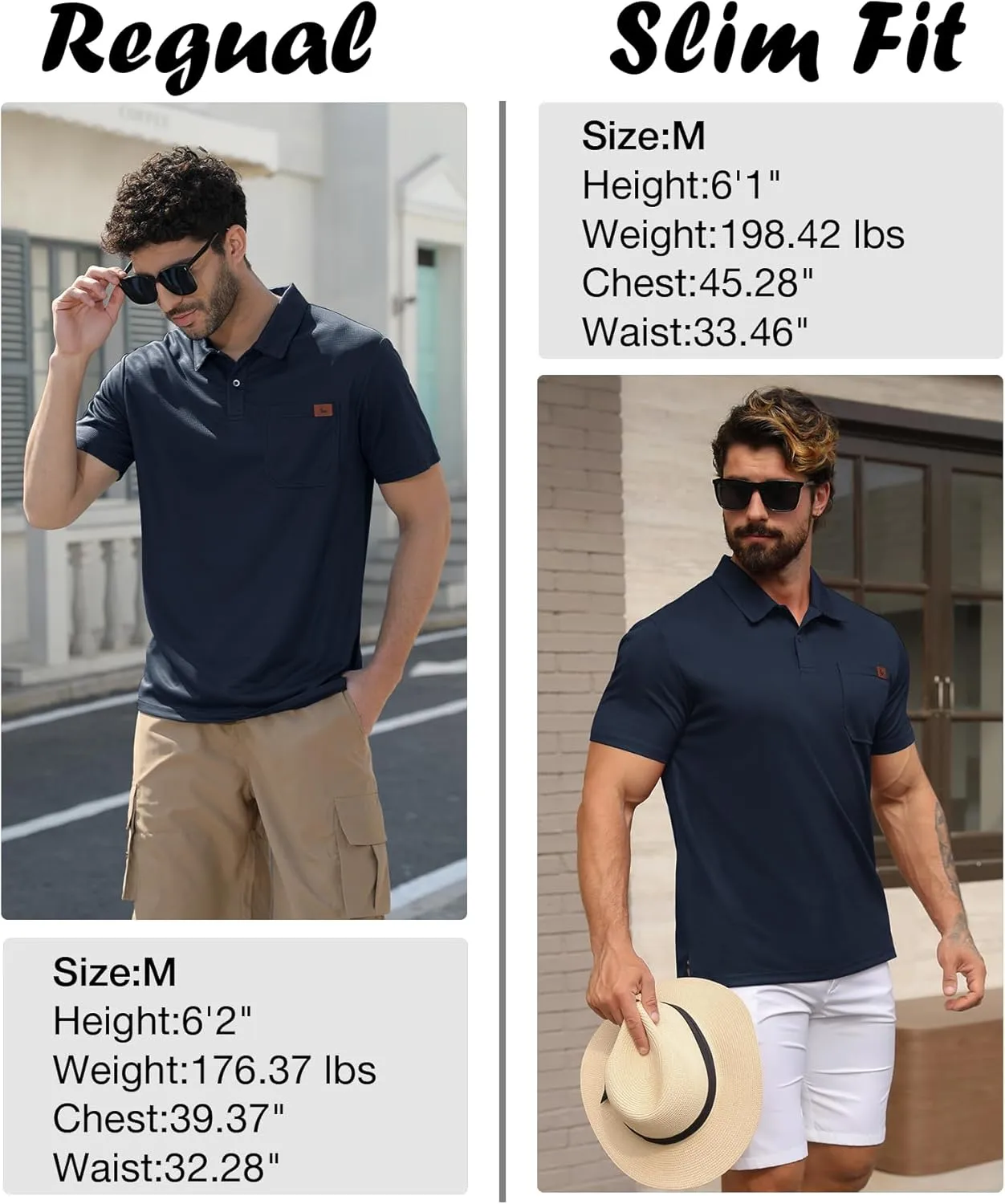 ZITY Mens Waffle Polo Shirts Casual Short Sleeve Texture Polo for Men Moisture Wicking Collared T-Shirt with Pocket