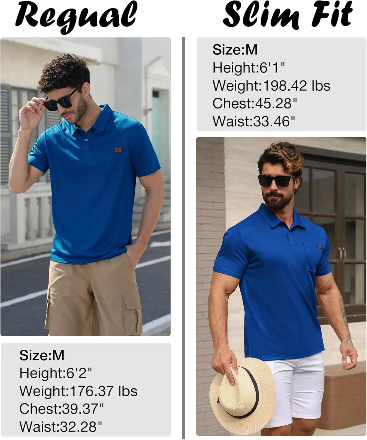 ZITY Mens Waffle Polo Shirts Casual Short Sleeve Texture Polo for Men Moisture Wicking Collared T-Shirt with Pocket